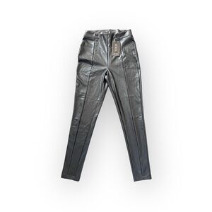 Boohoo Faux Leather High-Waist Skinny Pants Black Size M (Style PUP97)